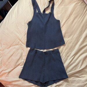 SOLD Free People Open Back Tank Top & High Waisted Shorts Set, Size Medium